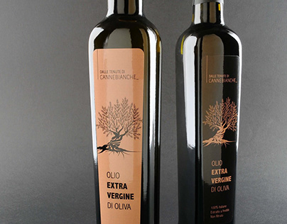 Extra Virgin Olive Oil label. Canne Bianche, Puglia.
