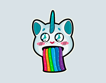 Unicat stickers cat-unicorn
