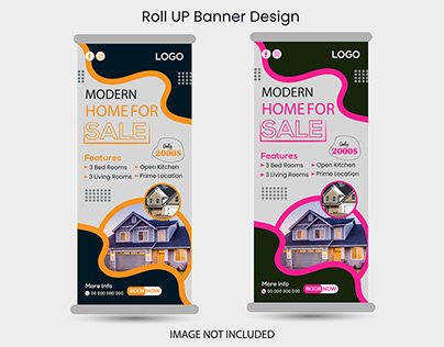 Real Estate Roll Up Banner Template For Home sell
