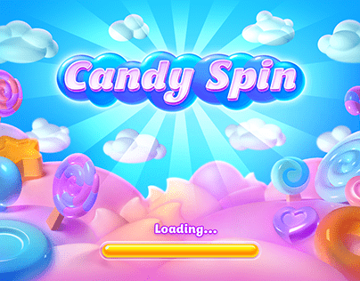 Candy style spin wheel game UI and start screen