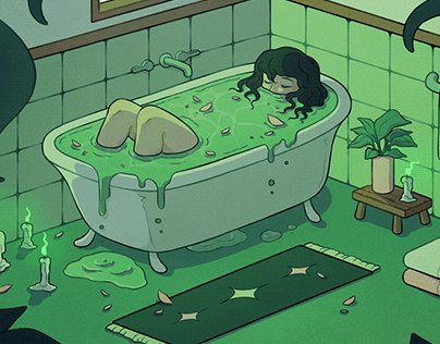 Green Bathroom | Illustration