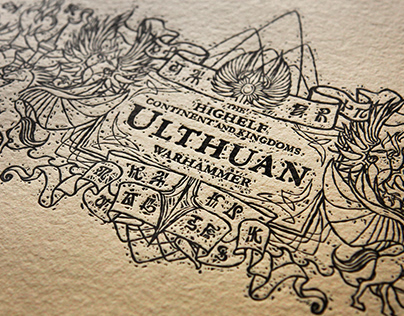 Hand printed Map – Ulthuan of Warhammer