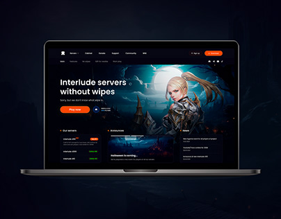 Website redesign for Lineage 2 Private Project