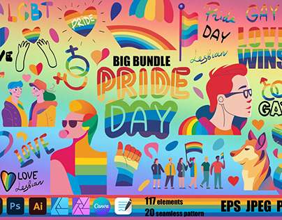 Pride Day clip art and digital paper