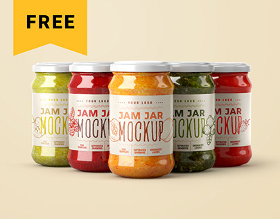 Free Jam Jar Mockup Set | Label Design
