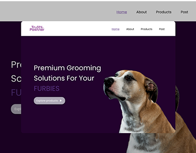 Project thumbnail - Trusty Pawtner Pet Shampoo/Grooming | Landing Page