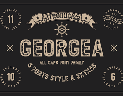 GEORGEA ALL CAPS FONT FAMILY WITH EXTRAS