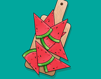 Chopped Melon Vector Illustration