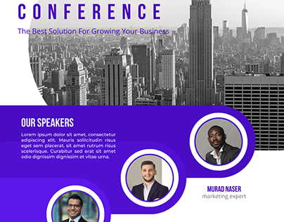 Purple Modern Corporate Business Conference Poster