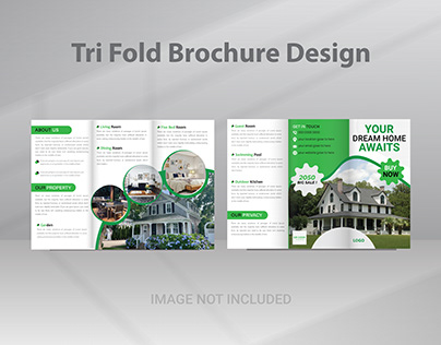 Clean Real Estate Trifold Brochure Template Design