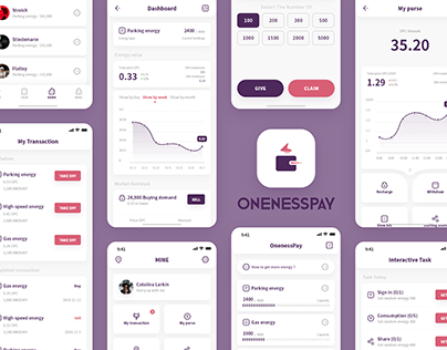 OnenessPay | Blockchain energy wallet | App design