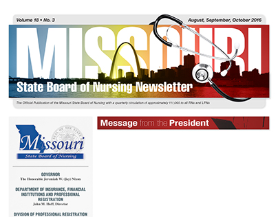 Missouri State Board of Nursing Newsletter Masthead