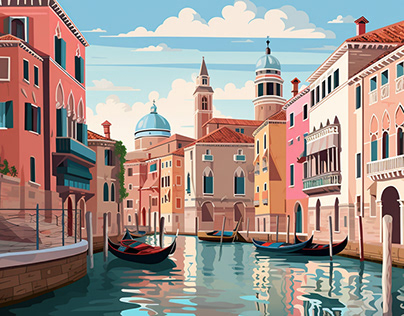 Venice city illustration