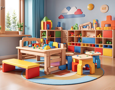Colorful playful spaces for children
