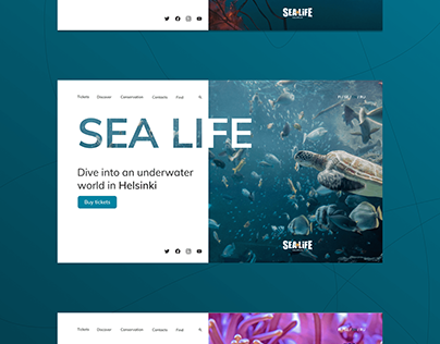 Concept of the landing page for the SEA LIFE Helsinki