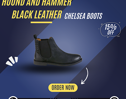 Hound & Hammer Black Leather Boots