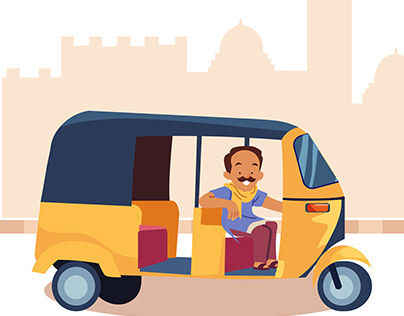 Auto Rickshaw Ilustration