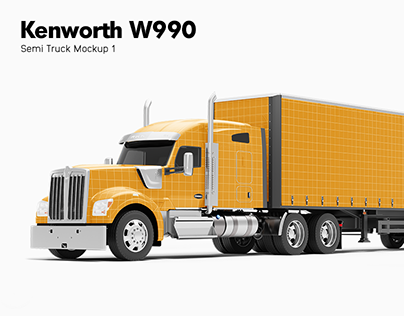 Kenworth W990 Semi Truck Mockup