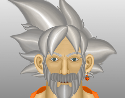 Old Goku - Busto Colecionável - Digital Painting