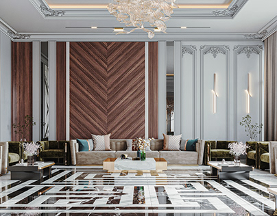 Luxury neoclassic majlis design in KSA