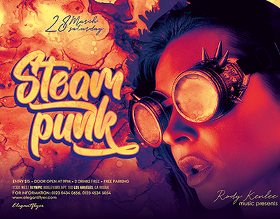 Steampunk Party – PSD Flyer Template