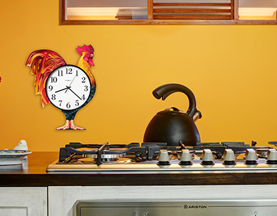 ROOSTER color illustration for Wall Clock