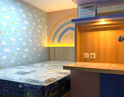 Design Interior Child Bed Room Apartment Type Loft