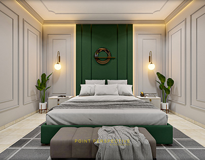 Neoclassicism Bedroom Interior Design 3D Rendering