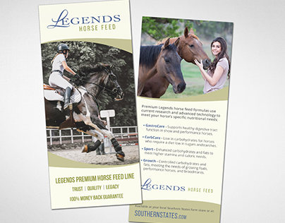 Legends Horse Feed Rack Card Design
