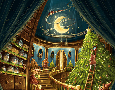 Christmas illustration - The Department of Elves