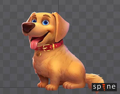 Spine 2D Dog Character animation. Fun animation.