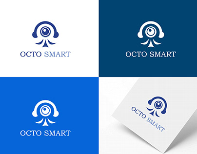 Octo smart logo design. Octopus song logo