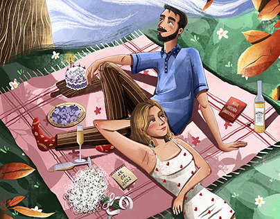 Picnic with Love | couple illustration | 2023