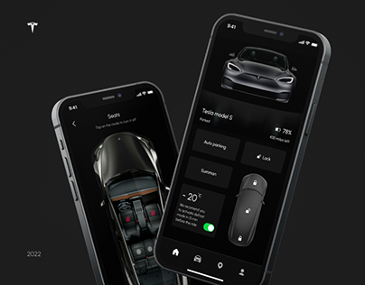 Mobile IOS App Design for Tesla | UX Design | UI Design