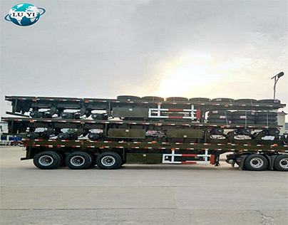 Structure of 3 Axle 40Ft 50Tons Flat Bed Semi Trailer
