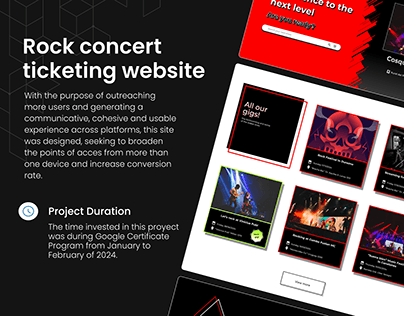 Rock concert ticketing website