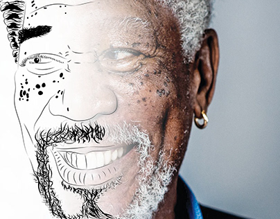 Morgan Freeman Line Art