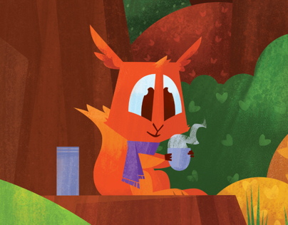 Red Squirrel having a hot drink.