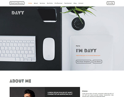 Davy-Del – Free HTML Portfolio Website Template