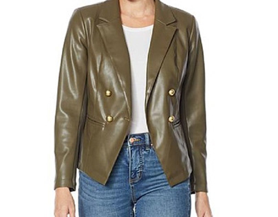Womens Olive Green Real Leather Jacket