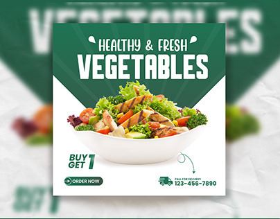 Healthy & Fresh Social Media Post Design/Vegetables