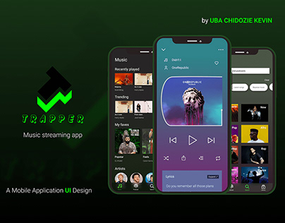 Trapper music app UI