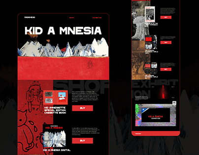 Project thumbnail - Radiohead's KID A MNESIA Landing Page - UI Design