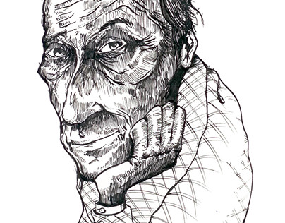 Portrait of Leszek Kolakowski, ink, 2010