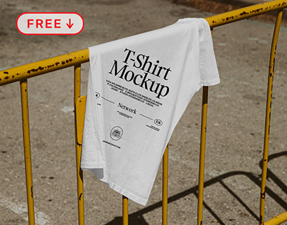 Free T-Shirt on Street Mockup