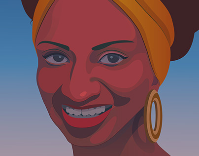 Ilustración Vectorial de gradientes Celia Cruz