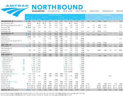 Amtrak Schedule redesign