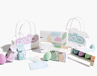 podo makeup sponge brand packaging design