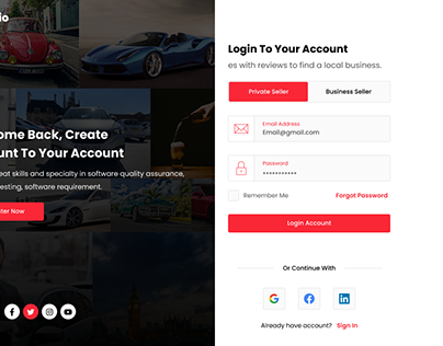 Directio sign in sign up page