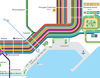 Yalta Transit Map / Транспортная схема г.Ялта
